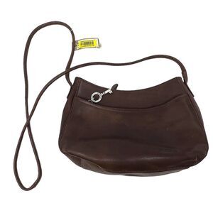 New Fossil Womens‎ Genuine Leather Small Slouch Brown Saddlebag Crossbody Bag
